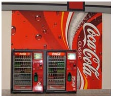 Vending area dramatically branded